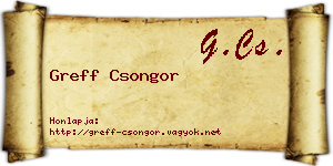 Greff Csongor névjegykártya